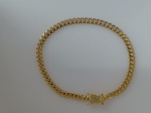 10k Yellow Gold Pulsera Solida De Fabrica 9.3g