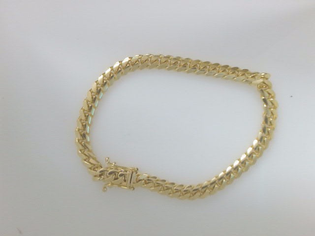 10k Yellow Gold Pulsera Solida De Fabrica 23.6g