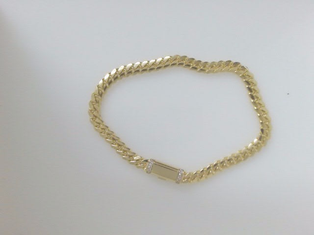 10k Yellow Gold Pulsera Solida De Fabrica 14.2g