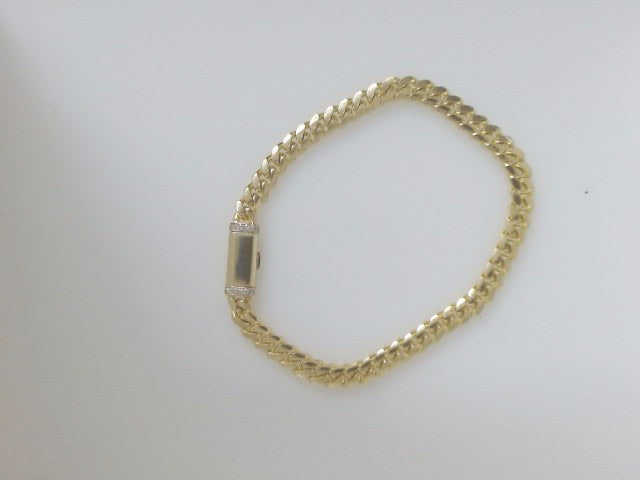 10k Yellow Gold Pulsera Solida De Fabrica 13.3g