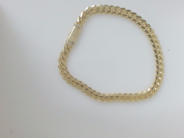 10k Yellow Gold Pulsera Solida De Fabrica 22.3g