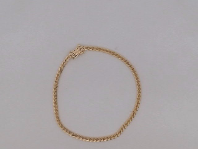10k Yellow Gold Pulsera Solida De Fabrica 4.4g