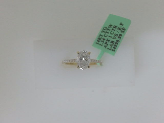 14k Yellow Gold Diamond Wedding Ring Lab 2.1g