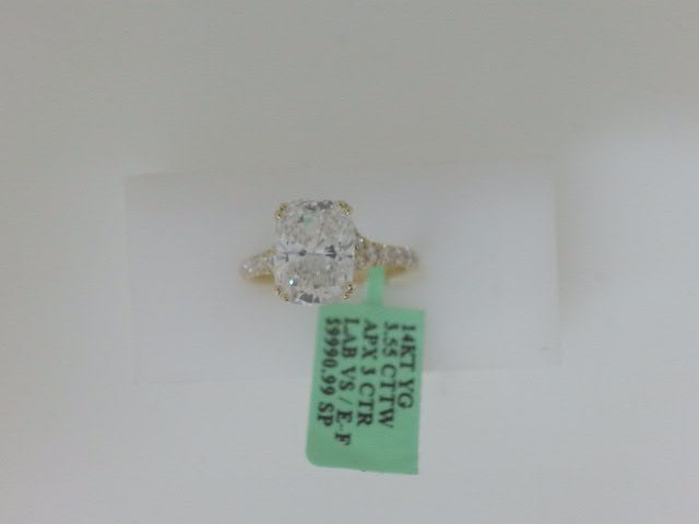14k Yellow Gold Diamond Wedding Ring Lab 3.1g