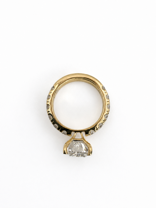 14 KT ANILLOS DE COMPROMISO DE MUJER CON DIAMANTES LAB