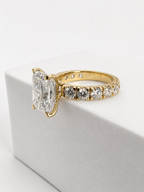 14 KT ANILLOS DE COMPROMISO DE MUJER CON DIAMANTES LAB