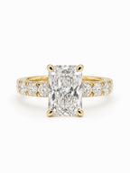 14 KT ANILLOS DE COMPROMISO DE MUJER CON DIAMANTES LAB