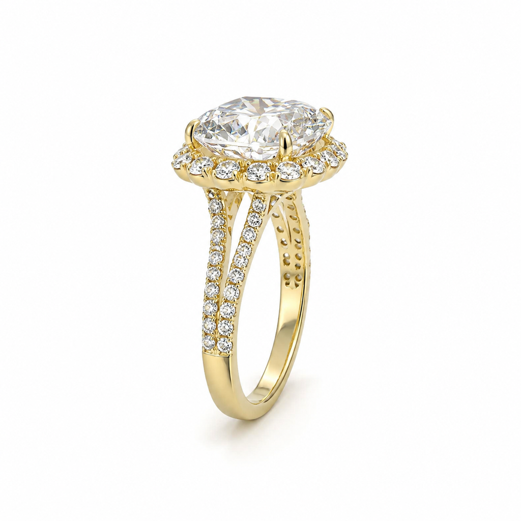 14 KT ANILLOS DE COMPROMISO DE MUJER CON DIAMANTES LAB