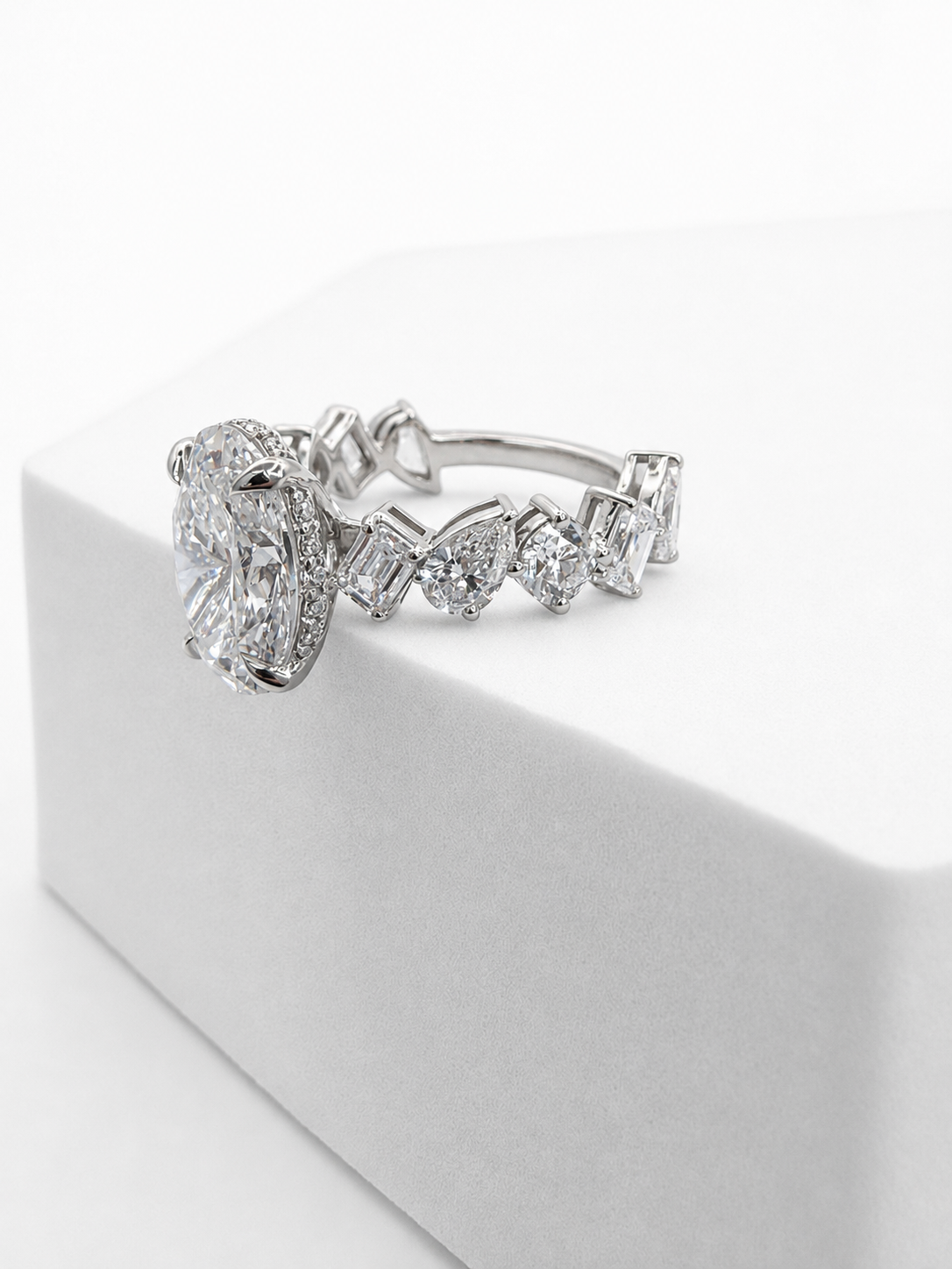 14 KT ANILLOS DE COMPROMISO DE MUJER CON DIAMANTES LAB