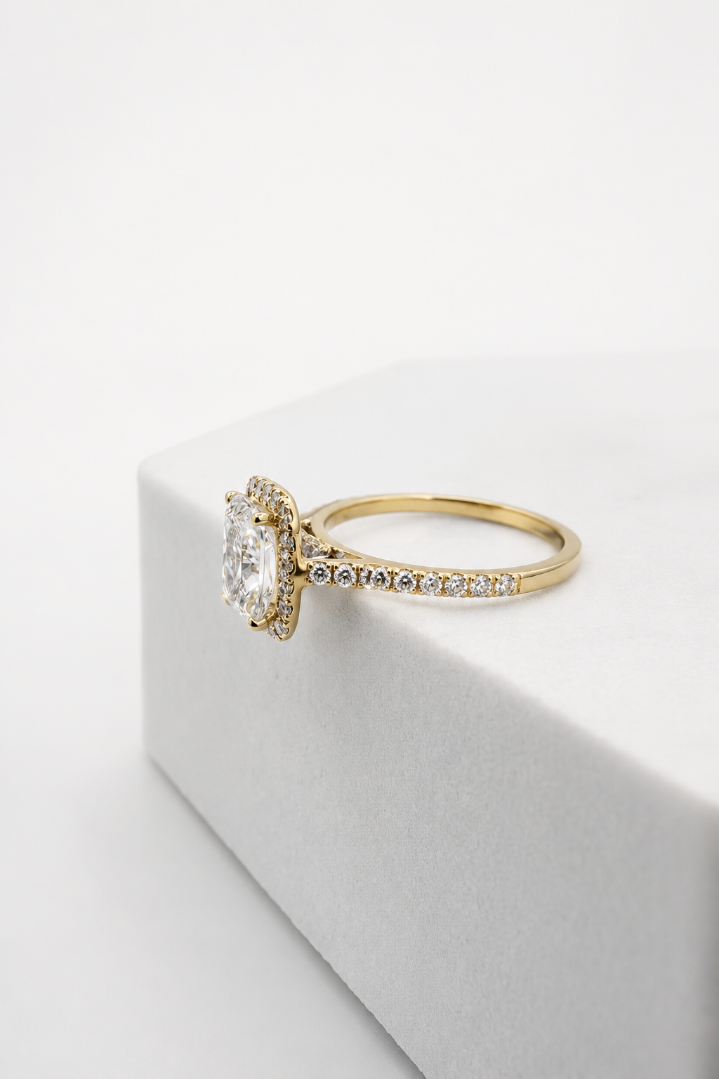 14 KT ANILLOS DE COMPROMISO DE MUJER CON DIAMANTES LAB
