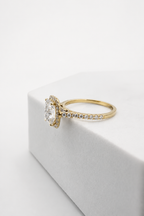14 KT ANILLOS DE COMPROMISO DE MUJER CON DIAMANTES LAB