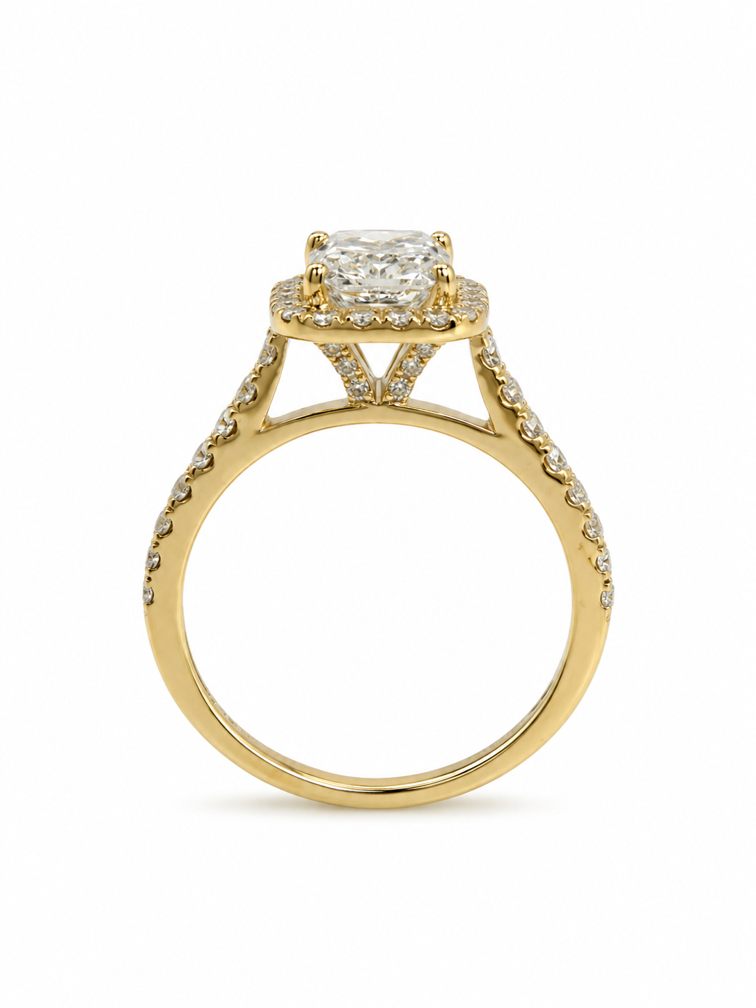 14 KT ANILLOS DE COMPROMISO DE MUJER CON DIAMANTES LAB