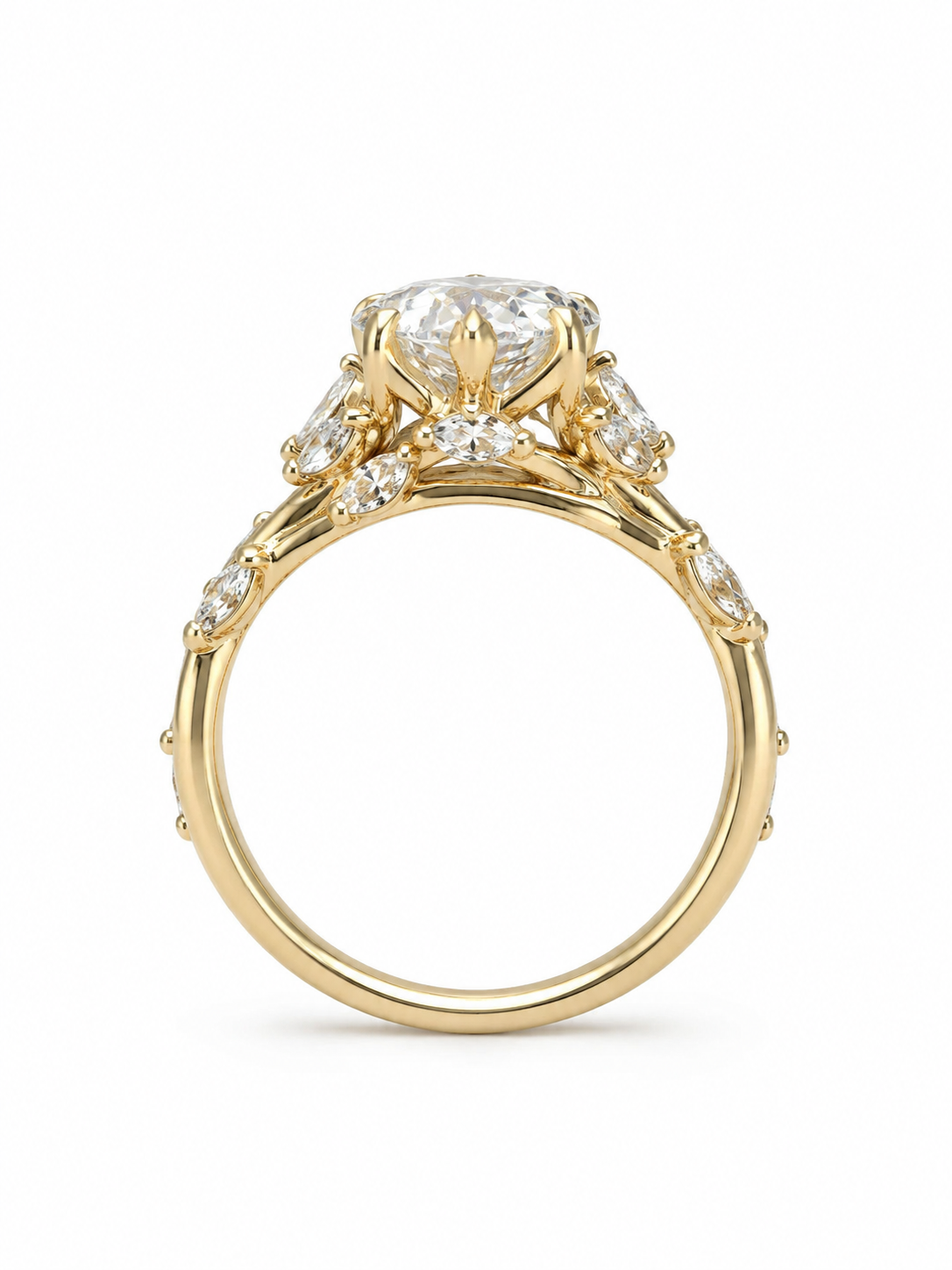 14 KT ANILLOS DE COMPROMISO DE MUJER CON DIAMANTES LAB