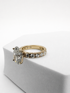 14 KT ANILLOS DE COMPROMISO DE MUJER CON DIAMANTES LAB