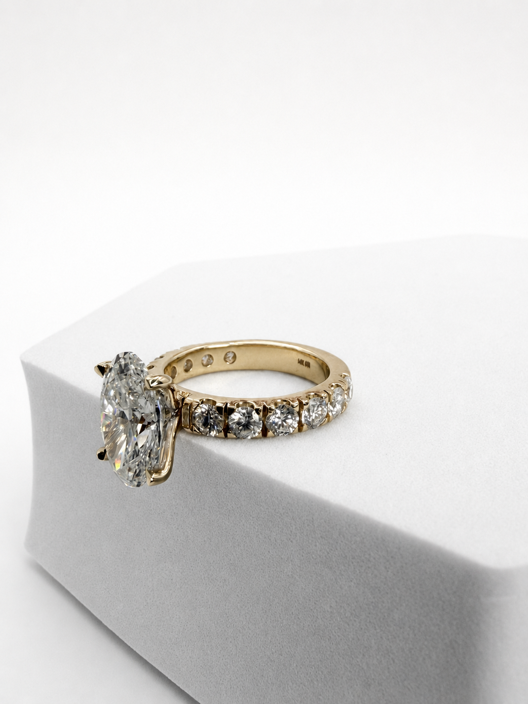 14 KT ANILLOS DE COMPROMISO DE MUJER CON DIAMANTES LAB