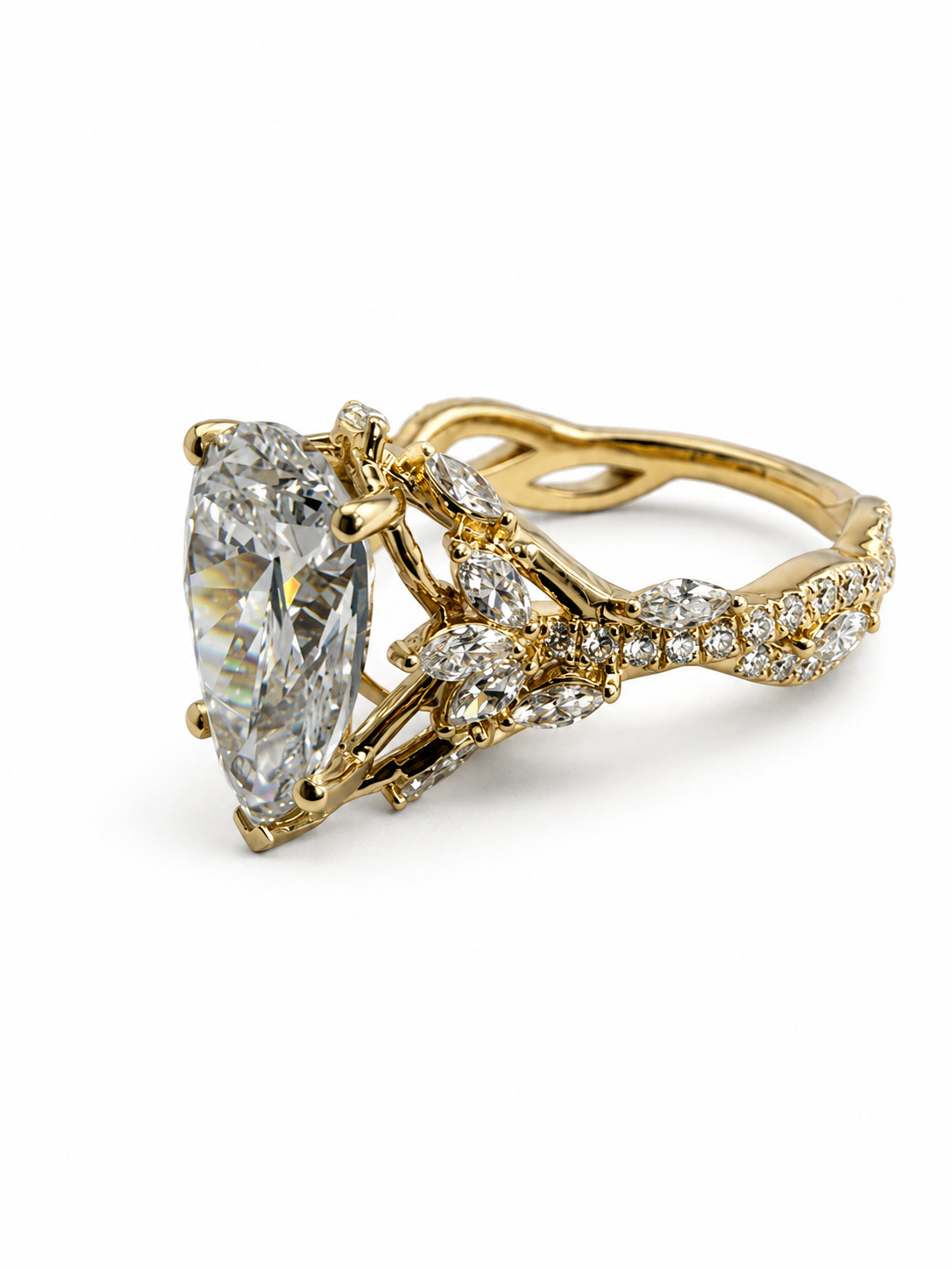 14 KT ANILLOS DE COMPROMISO DE MUJER CON DIAMANTES LAB