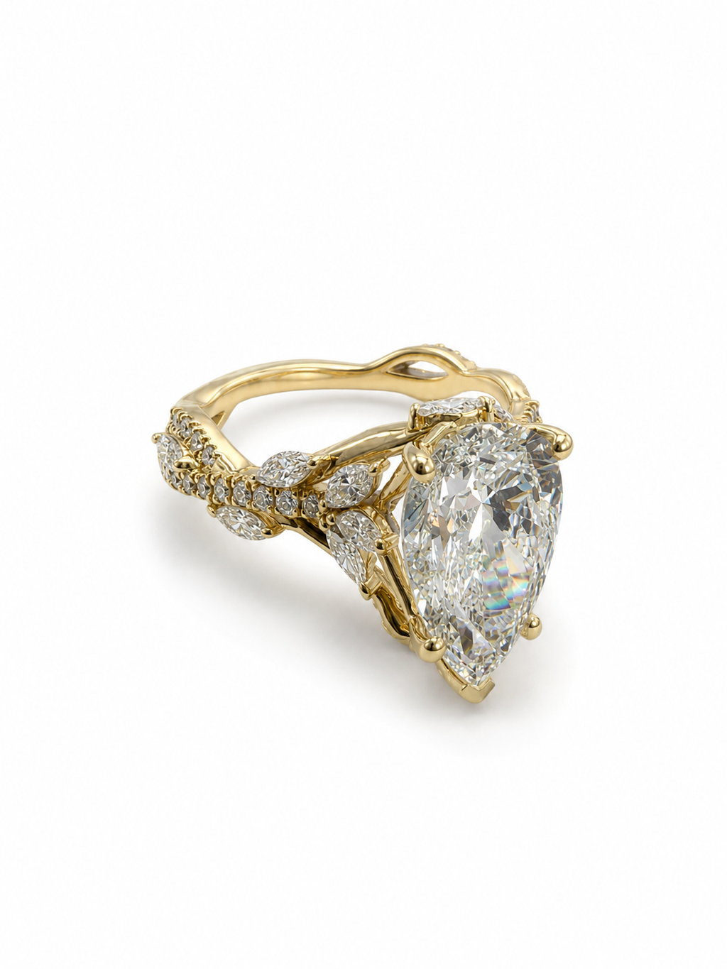 14 KT ANILLOS DE COMPROMISO DE MUJER CON DIAMANTES LAB