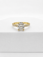 14 KT ANILLOS DE COMPROMISO DE MUJER CON DIAMANTES LAB