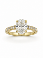 14 KT ANILLOS DE COMPROMISO DE MUJER CON DIAMANTES LAB