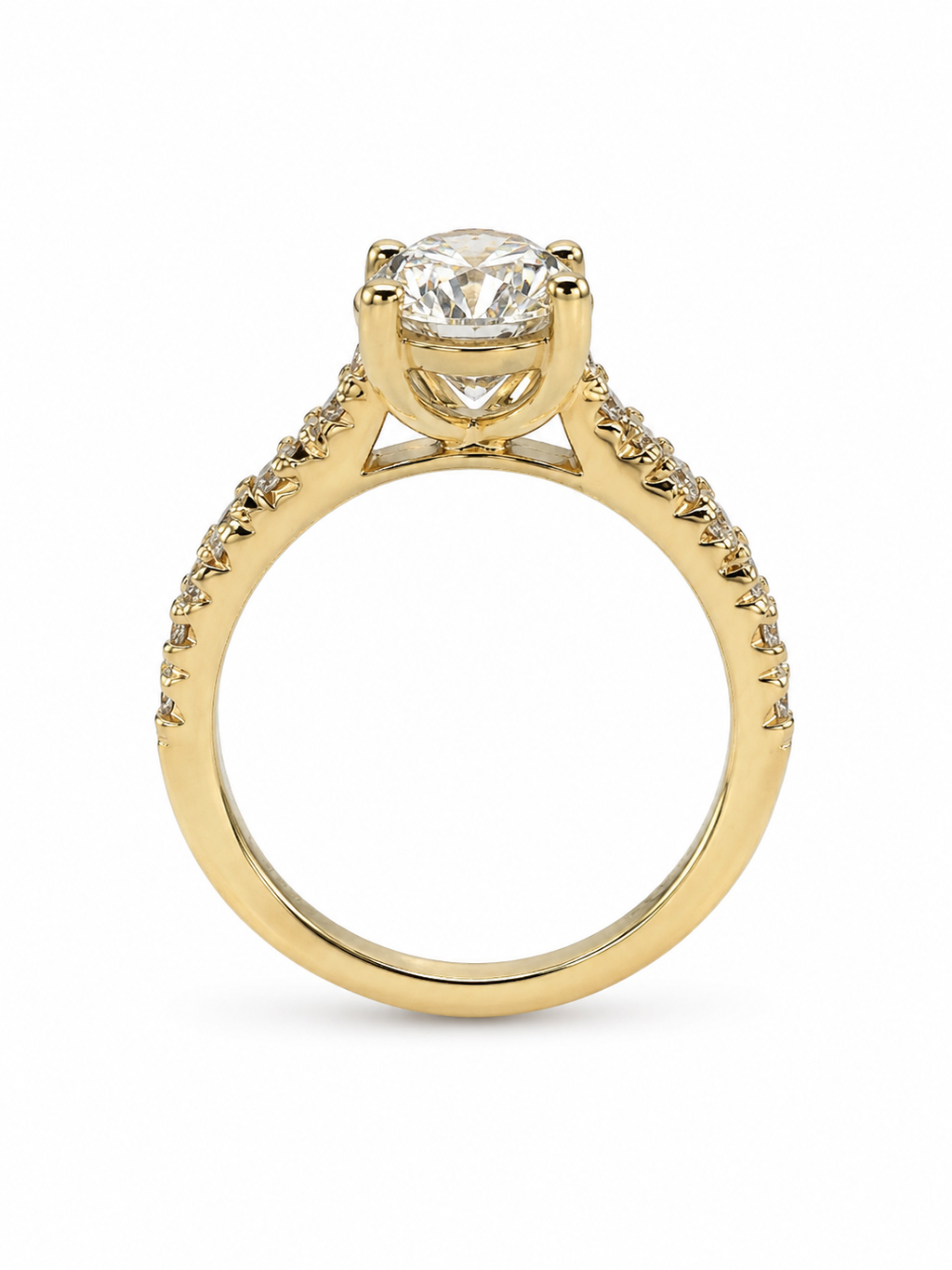 14 KT ANILLOS DE COMPROMISO DE MUJER CON DIAMANTES LAB