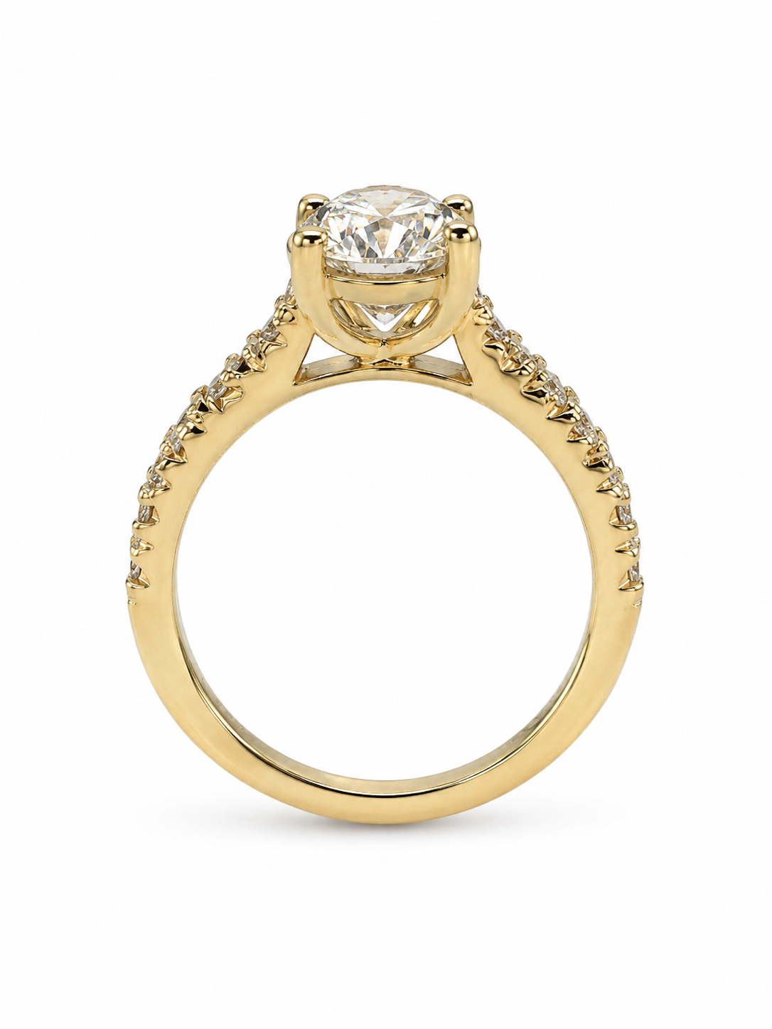14 KT ANILLOS DE COMPROMISO DE MUJER CON DIAMANTES LAB