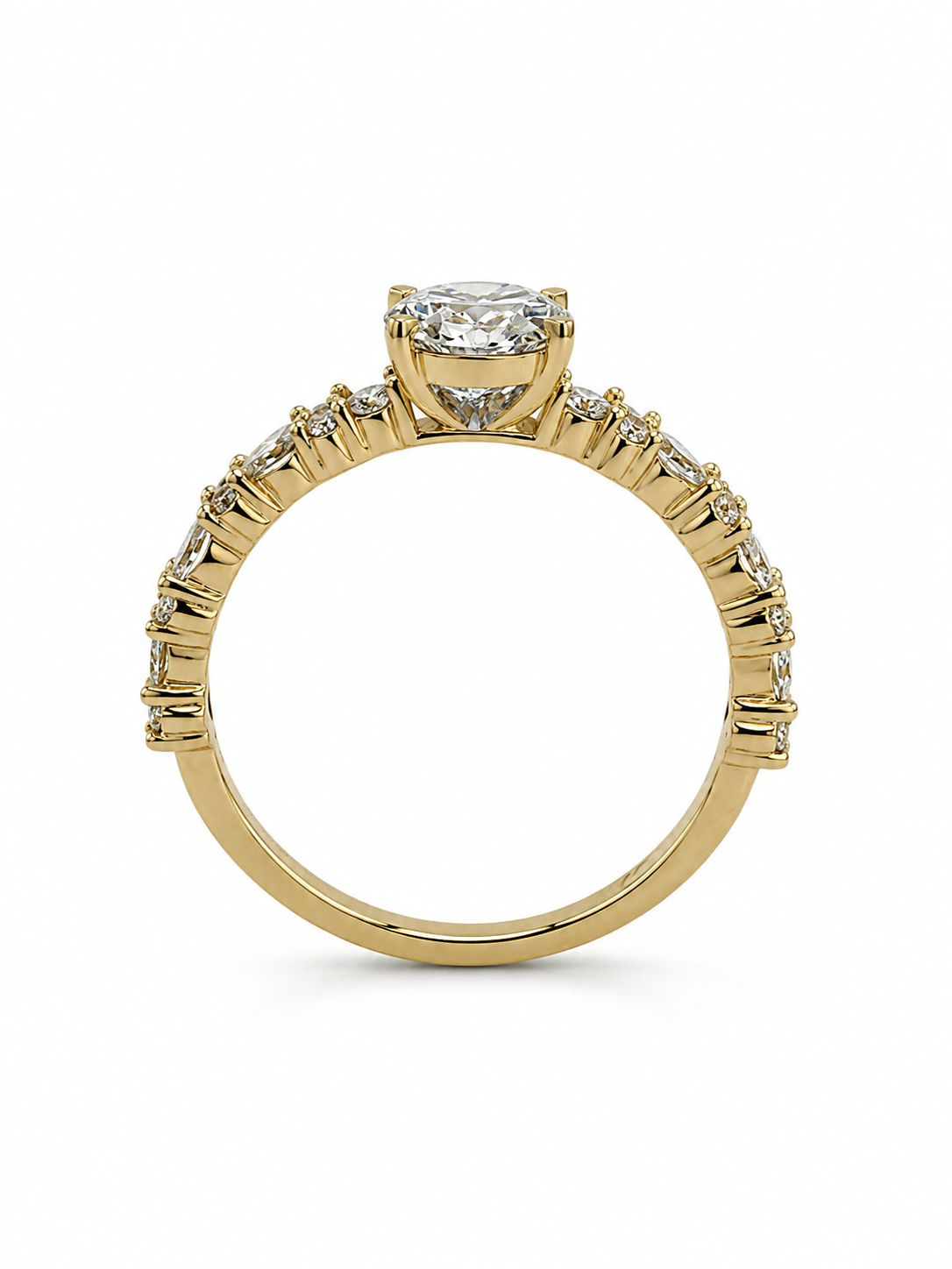 14 KT ANILLOS DE COMPROMISO DE MUJER CON DIAMANTES LAB