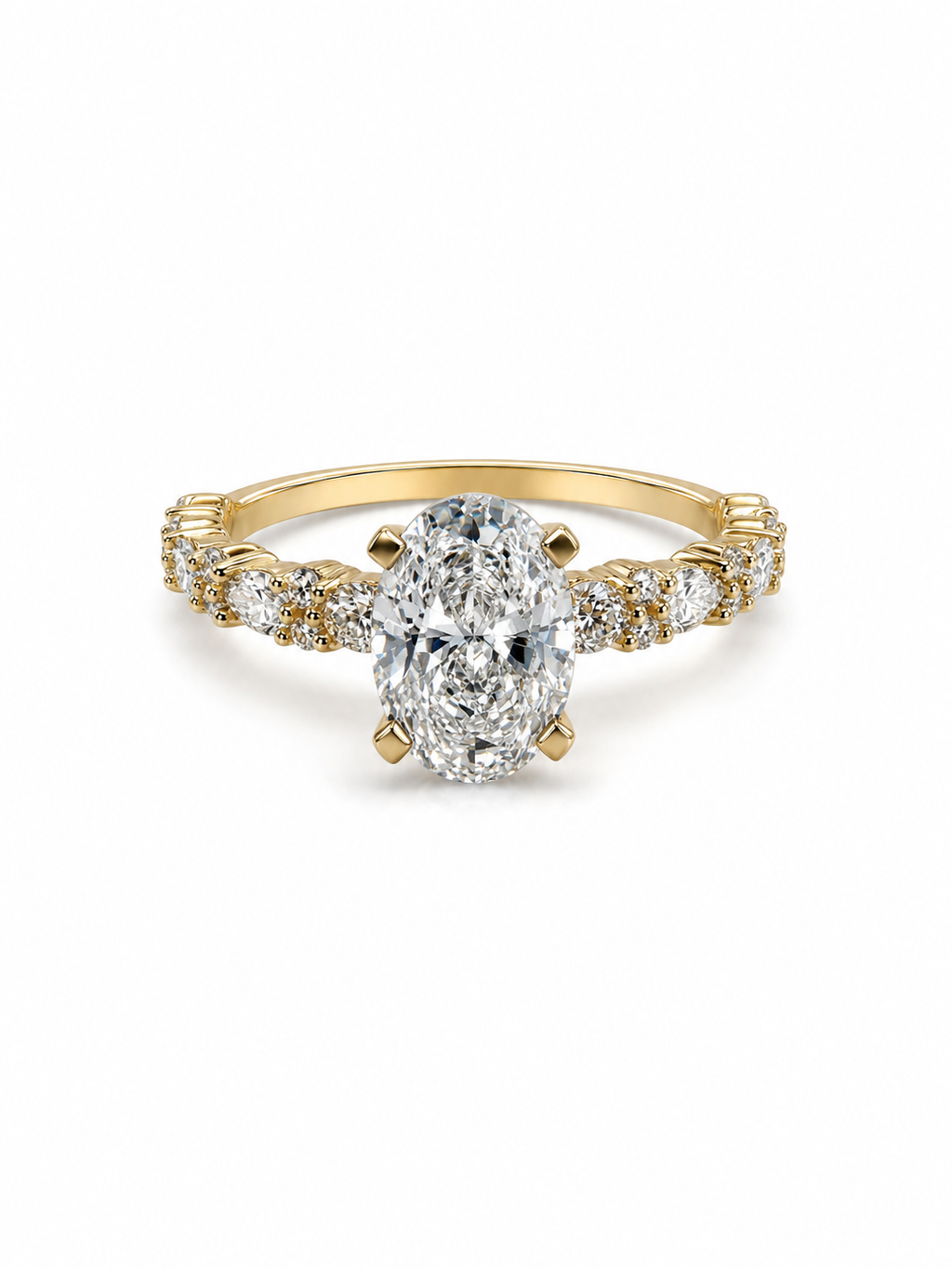 14 KT ANILLOS DE COMPROMISO DE MUJER CON DIAMANTES LAB