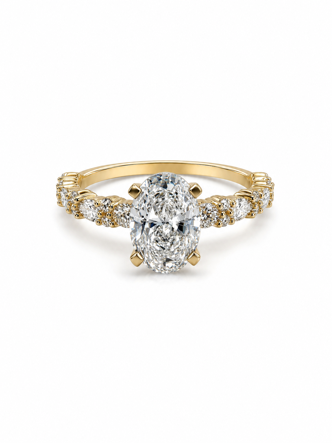 14 KT ANILLOS DE COMPROMISO DE MUJER CON DIAMANTES LAB