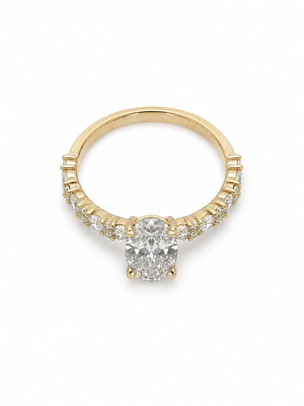 14 KT ANILLOS DE COMPROMISO DE MUJER CON DIAMANTES LAB