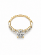 14 KT ANILLOS DE COMPROMISO DE MUJER CON DIAMANTES LAB