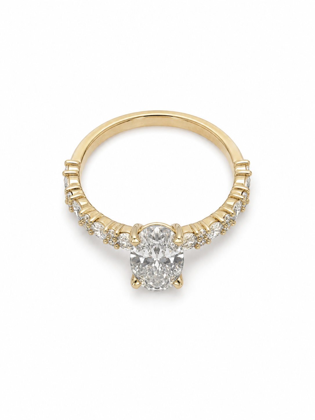 14 KT ANILLOS DE COMPROMISO DE MUJER CON DIAMANTES LAB