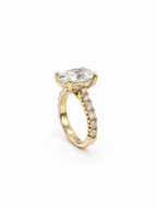 14 KT ANILLOS DE COMPROMISO DE MUJER CON DIAMANTES LAB