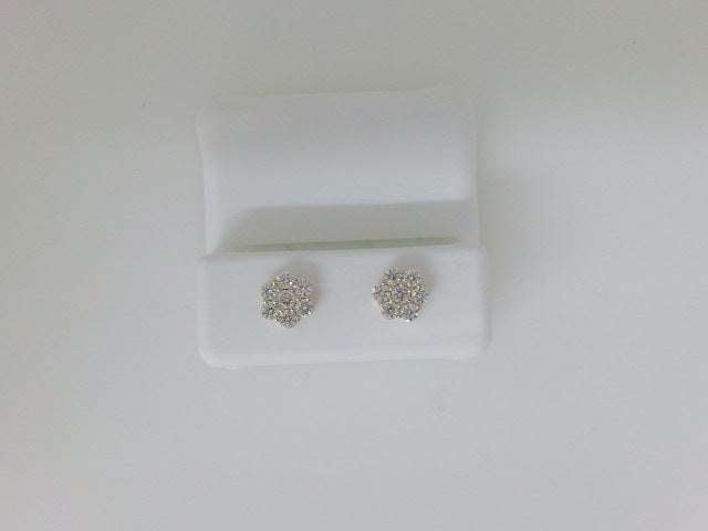 10k Yellow Gold Aretes Diamante De Laboratorio g