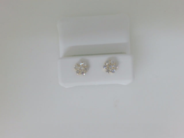 10k Yellow Gold Aretes Diamante De Laboratorio g