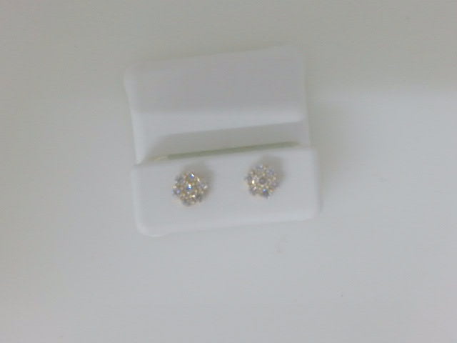 10k Yellow Gold Aretes Diamante De Laboratorio g
