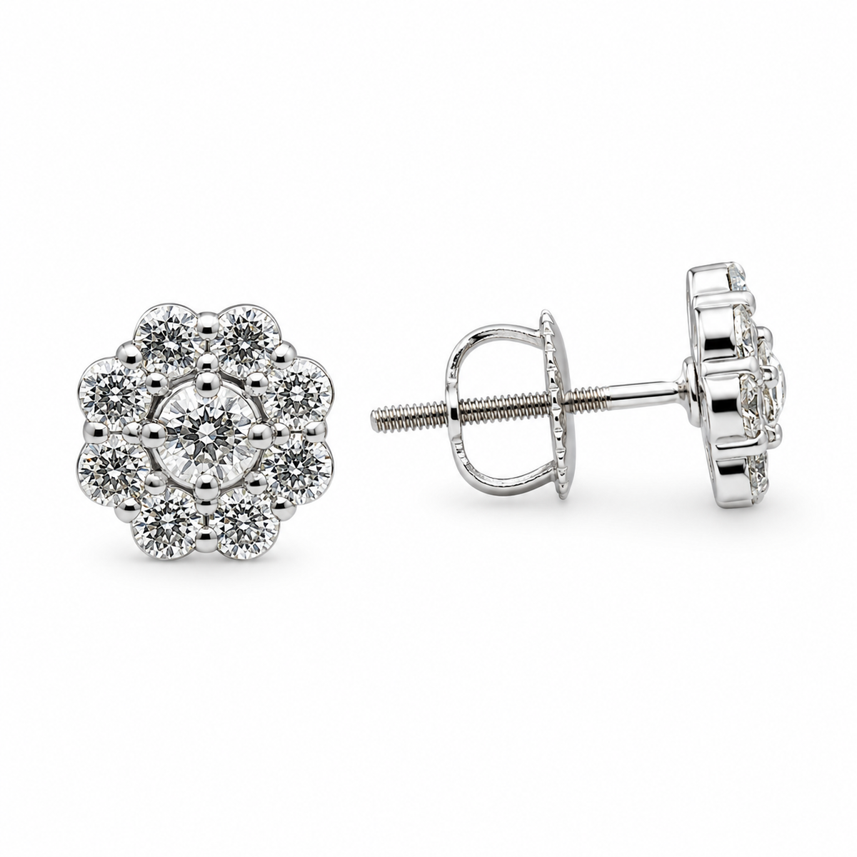 10K ARETES DIAMANTE DE  LABORATORIO