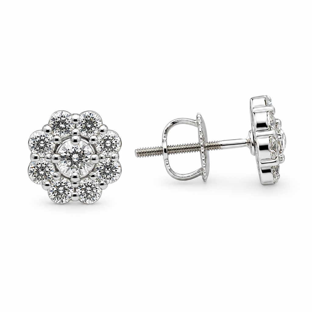 10K ARETES DIAMANTE DE  LABORATORIO