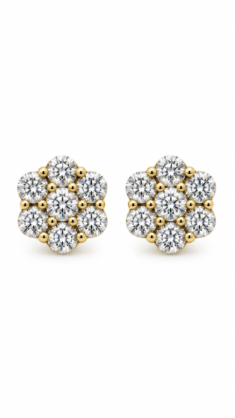 10K ARETES DIAMANTE DE  LABORATORIO
