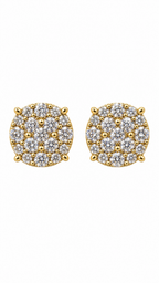 10K ARETES DIAMANTE DE  LABORATORIO