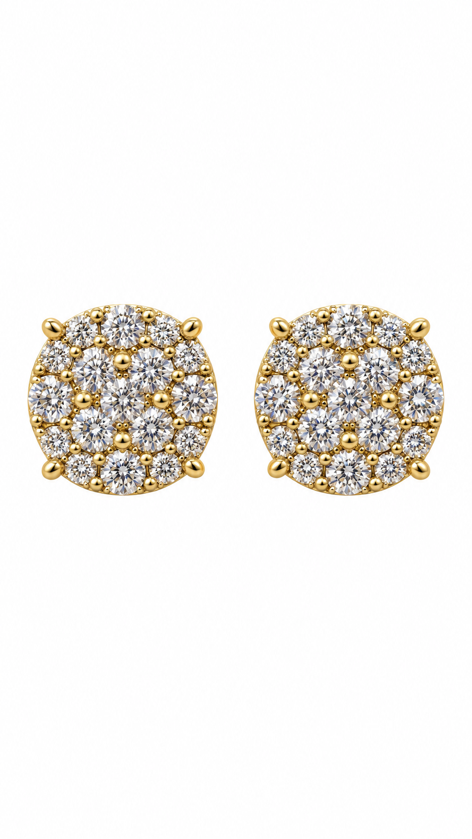 10K ARETES DIAMANTE DE  LABORATORIO