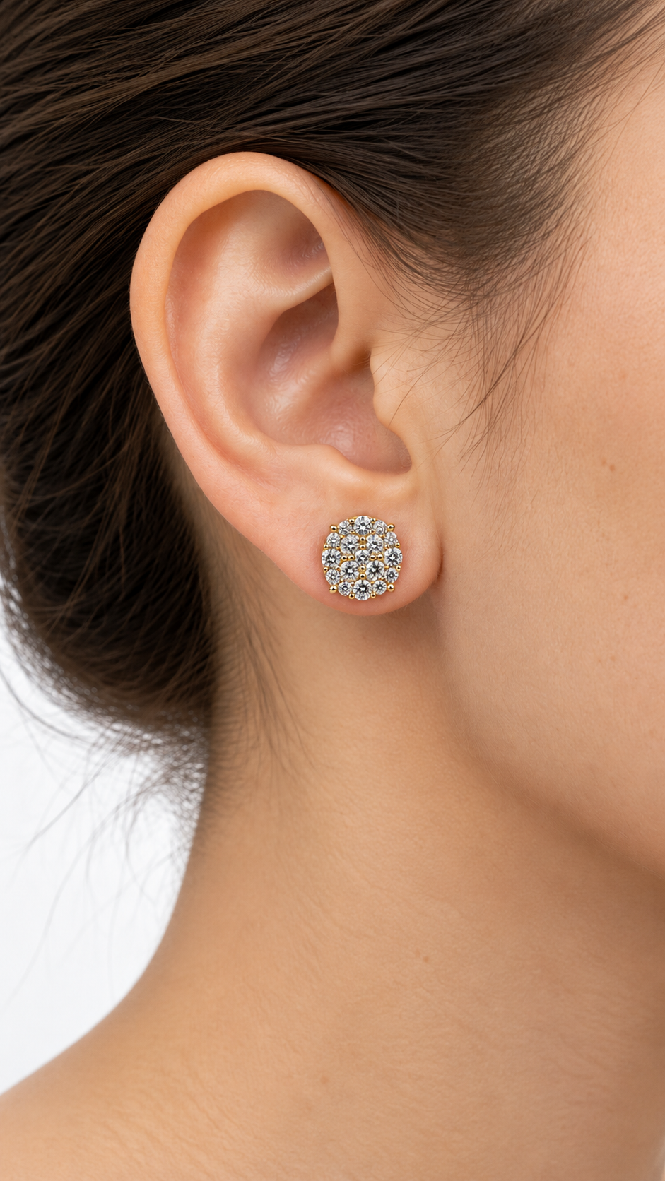 10K ARETES DIAMANTE DE  LABORATORIO