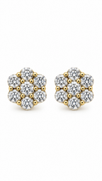 10K ARETES DIAMANTE DE  LABORATORIO
