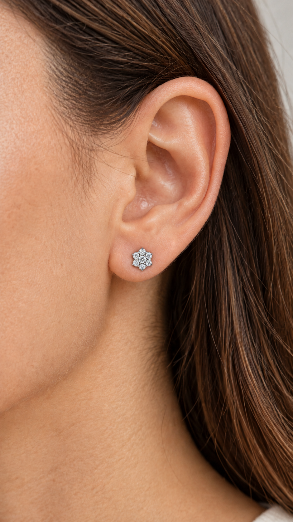 10K ARETES DIAMANTE DE  LABORATORIO