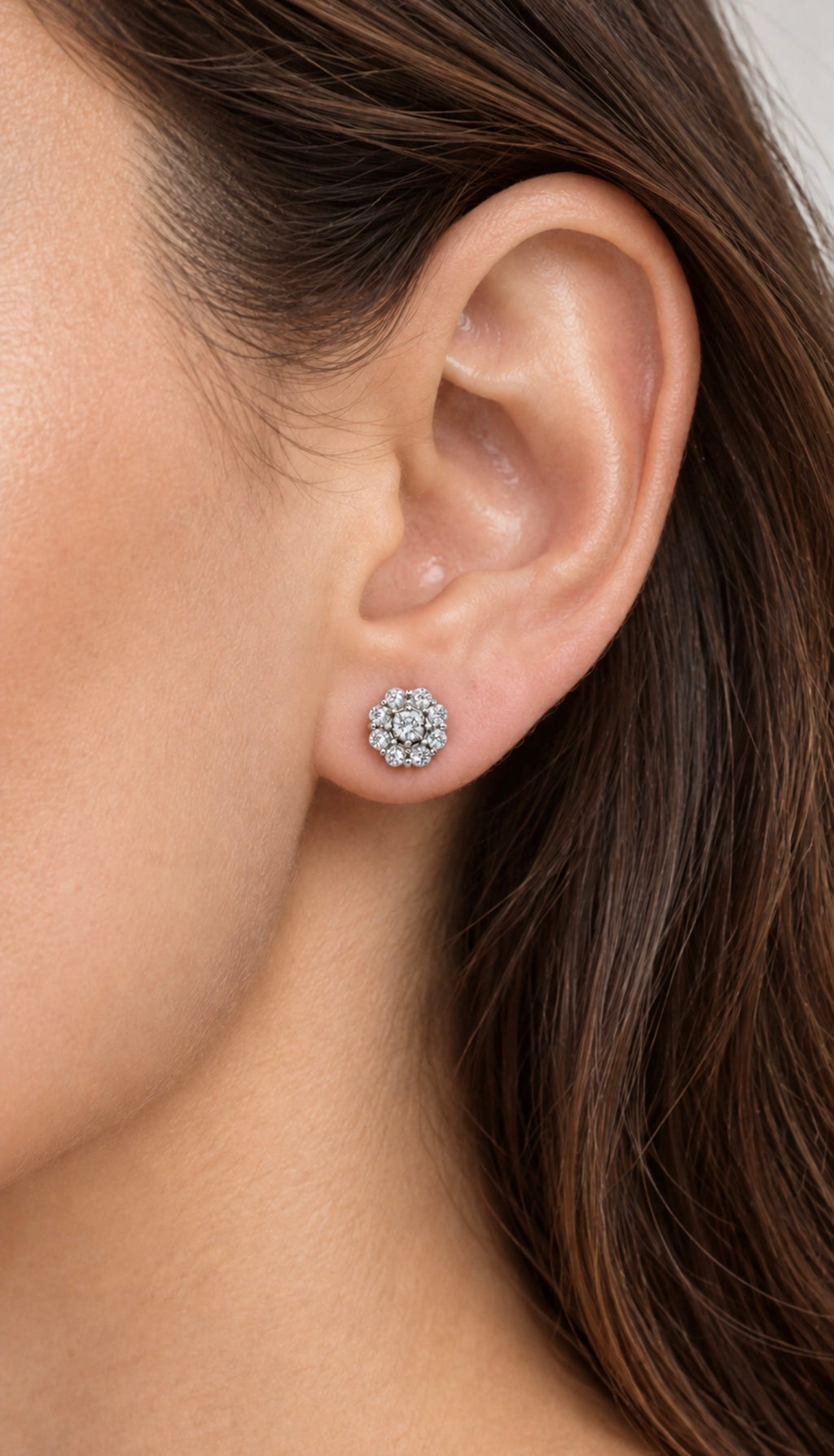 10K ARETES DIAMANTE DE  LABORATORIO