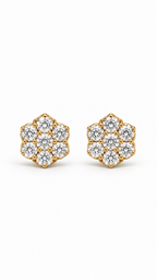 10K ARETES DIAMANTE DE  LABORATORIO