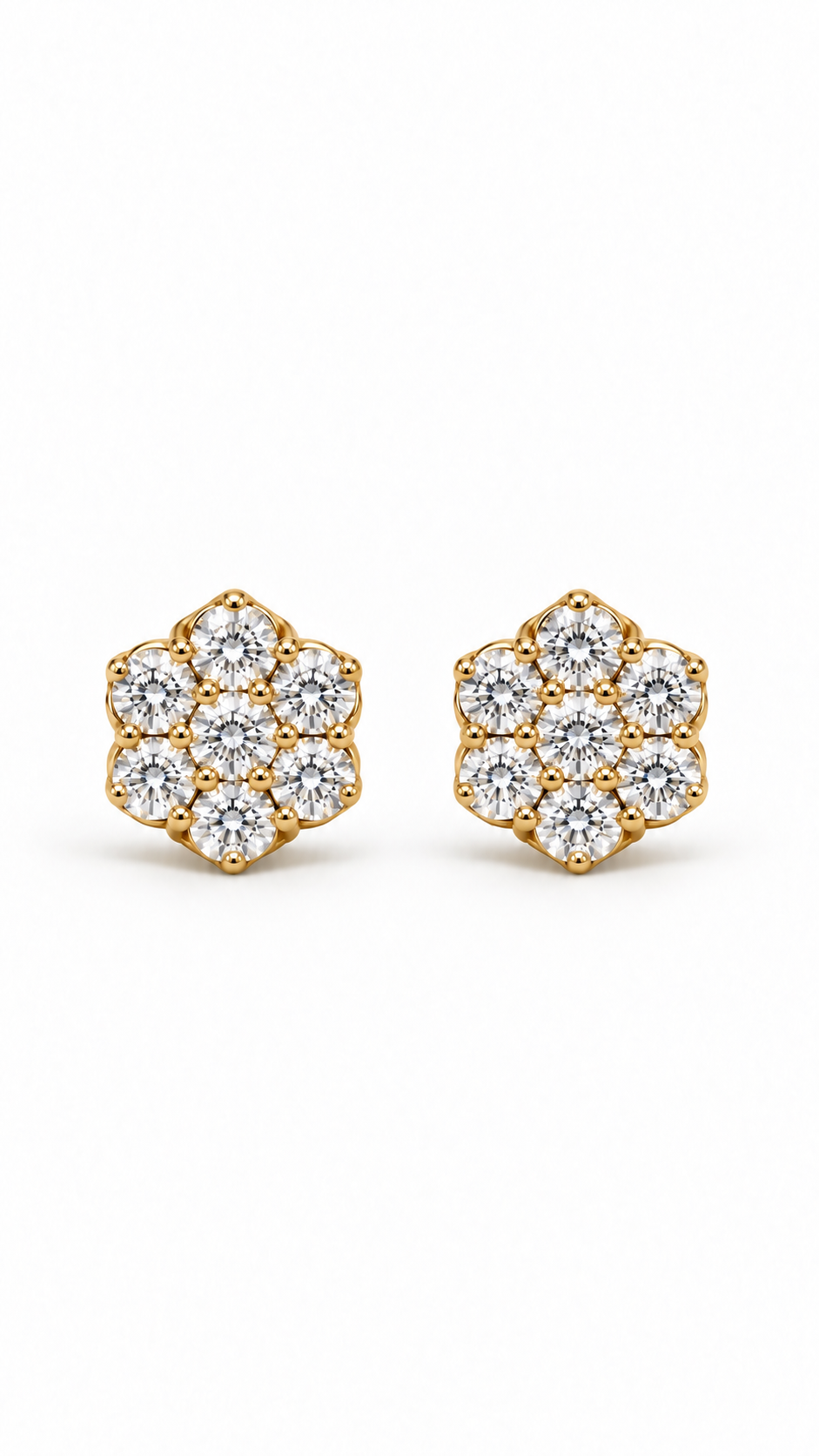 10K ARETES DIAMANTE DE  LABORATORIO