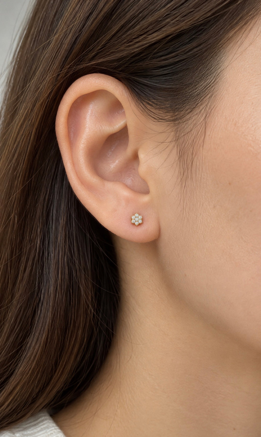 10K ARETES DIAMANTE DE  LABORATORIO