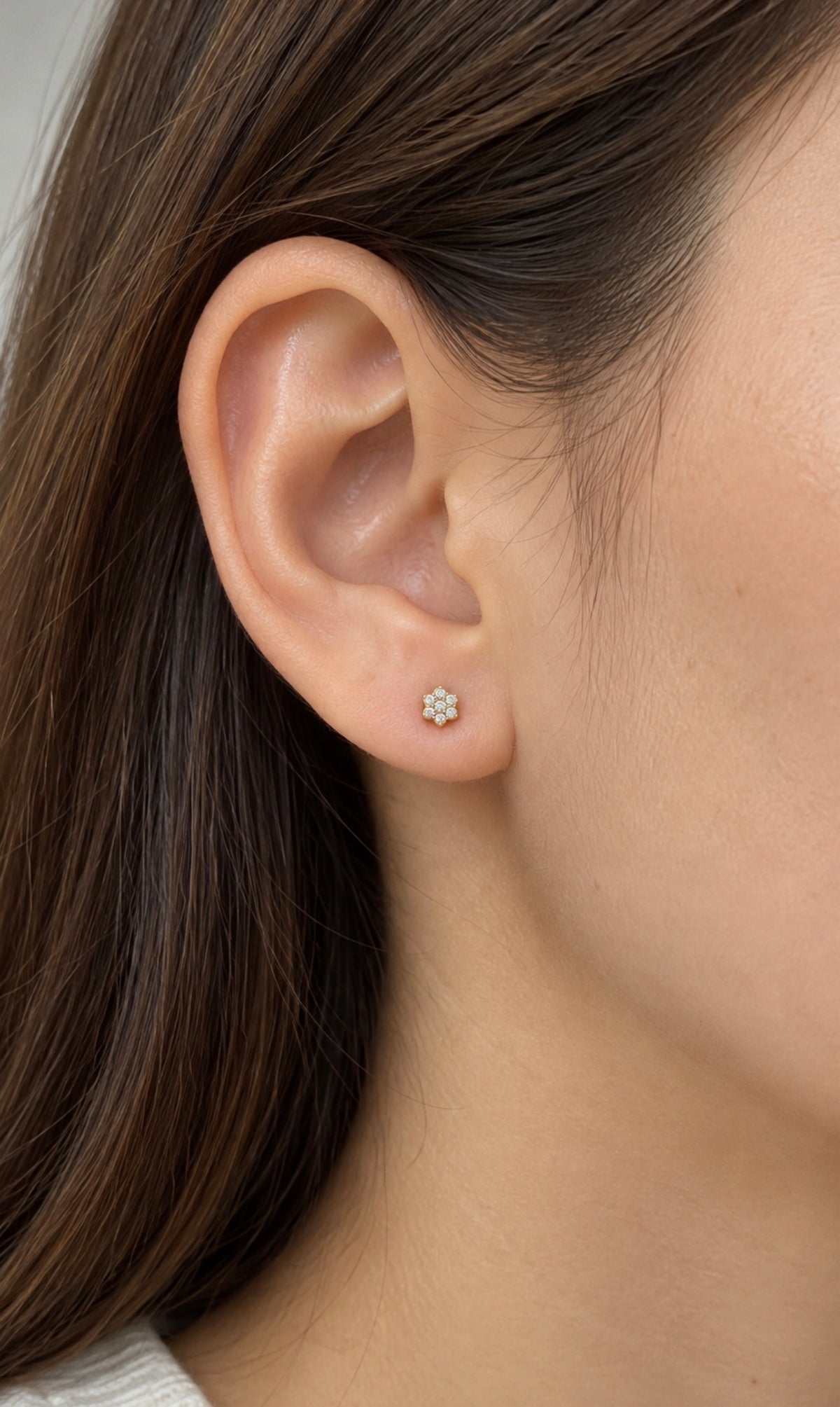 10K ARETES DIAMANTE DE  LABORATORIO