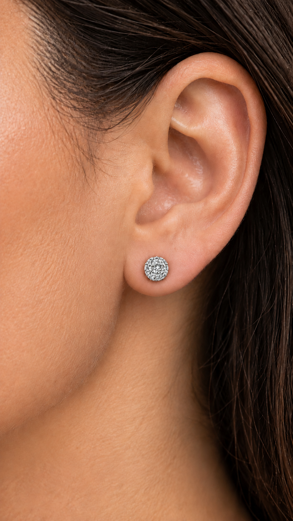 10K ARETES DIAMANTE DE  LABORATORIO
