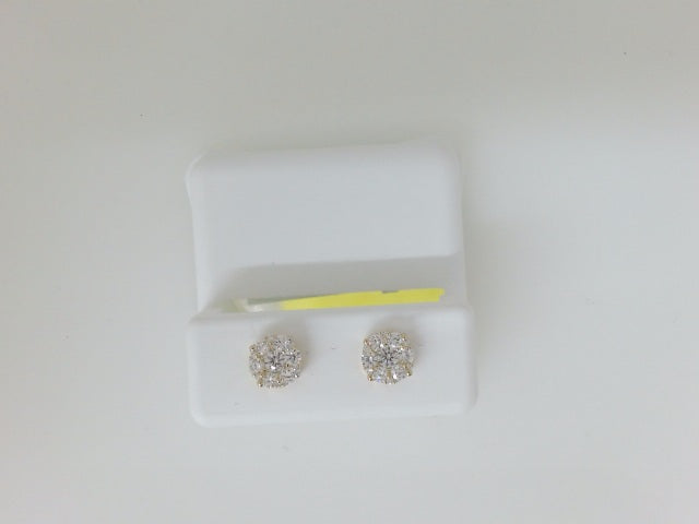 14k Yellow Gold Aretes Diamante De Laboratorio g